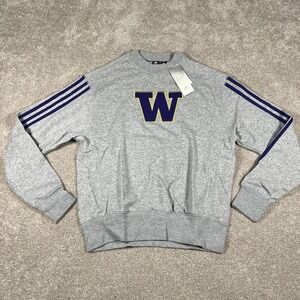 Adidas Washington Huskies Womens Small Gray Purple NCAA Crewneck Sweatshirt NWT